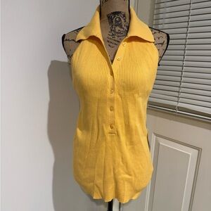 Eloquii bright yellow backless ribbed collared top size 18/20